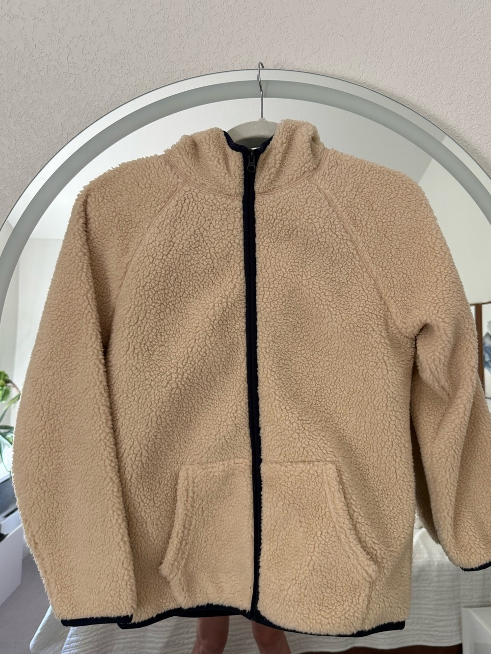 Cozy Beige Sherpa Zip-Up Jacket - Neutral cream